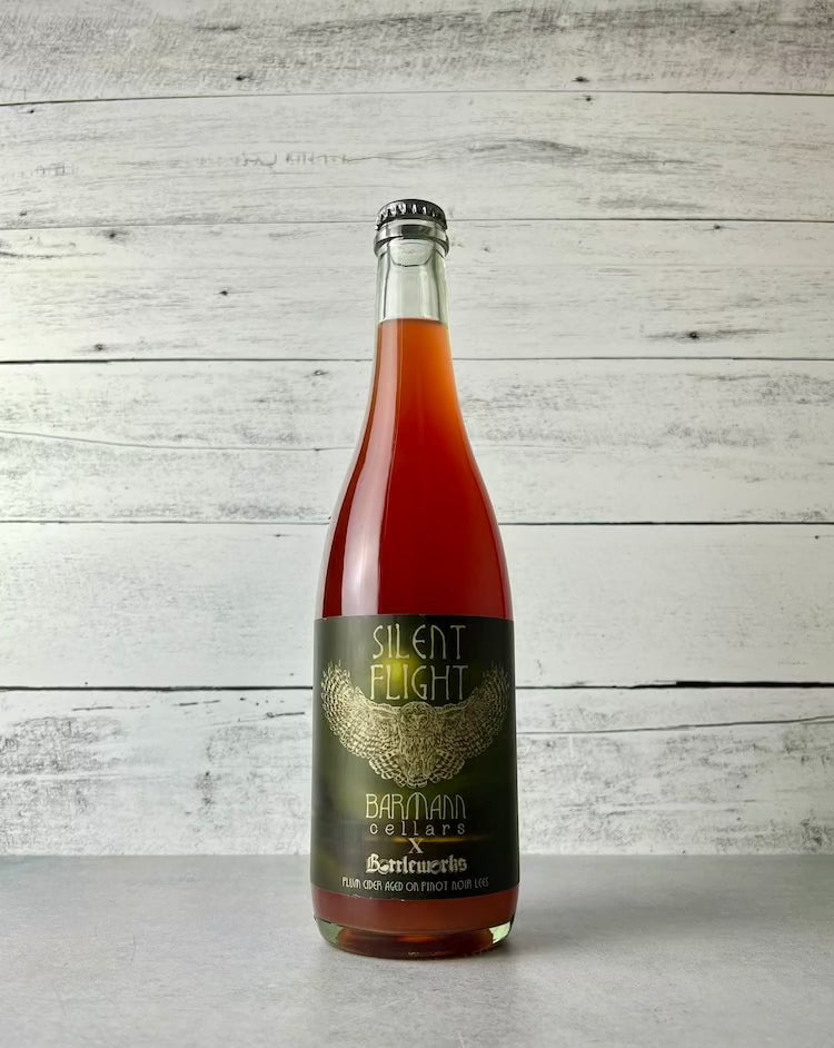 750 mL bottle of Barmann Cellars x Bottleworks Silent Flight coferment collaboration cider