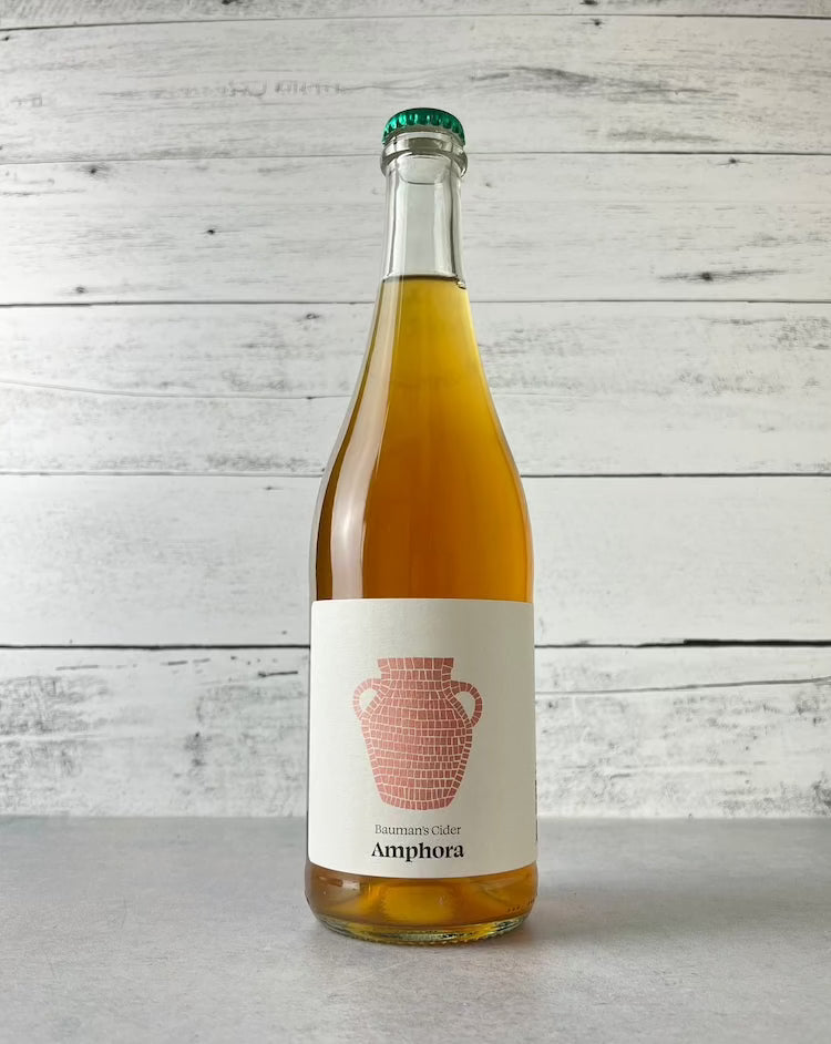 750 mL bottle of Bauman's Amphora Aged Cider