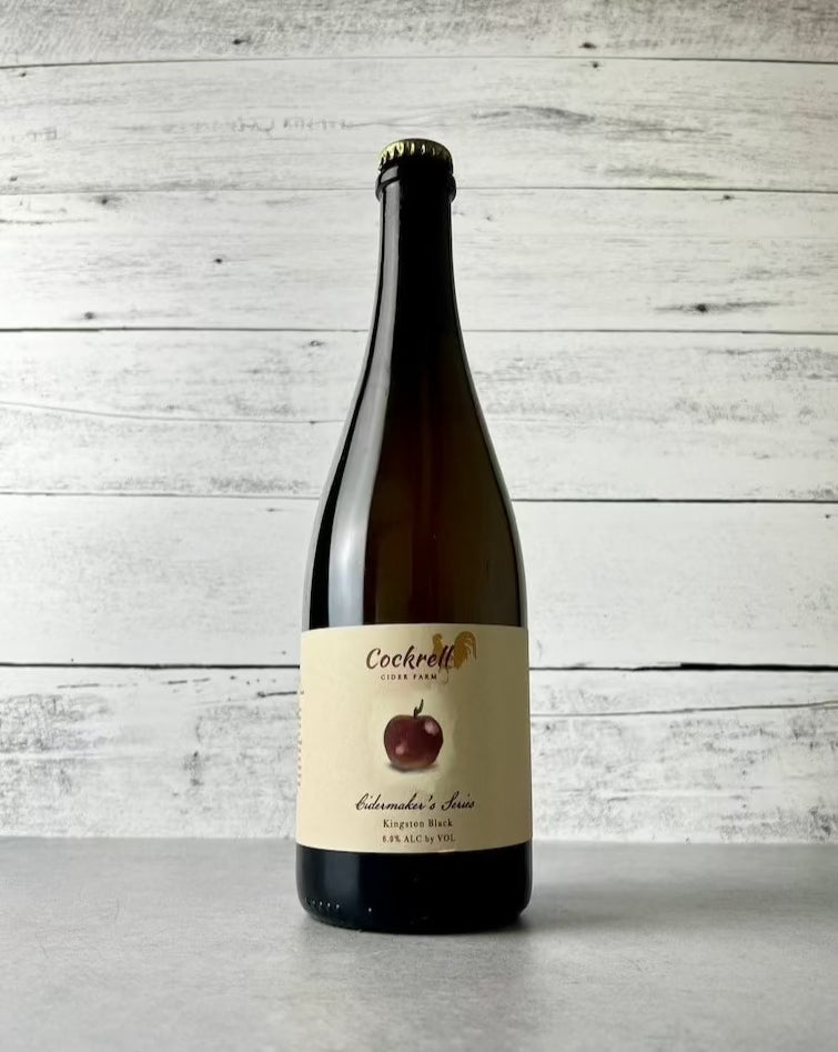 750 mL bottle of Cockrell Cider Farm Cidermaker's Series Kingston Black cider