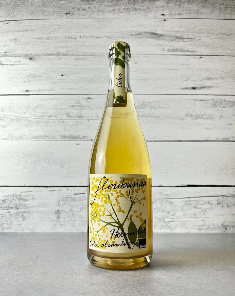 750 mL bottle of Floribunda Holunder Cider al sambuco (Elderflower cider)