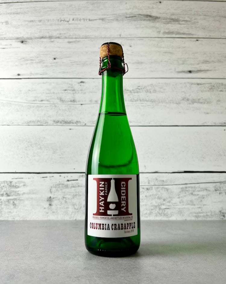 375 mL bottle of Haykin Family Cidery Columbia Crabapple cider