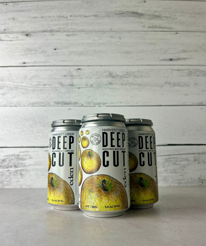 4-pack of 12 oz cans of Eden Deep Cut Harvest Cider