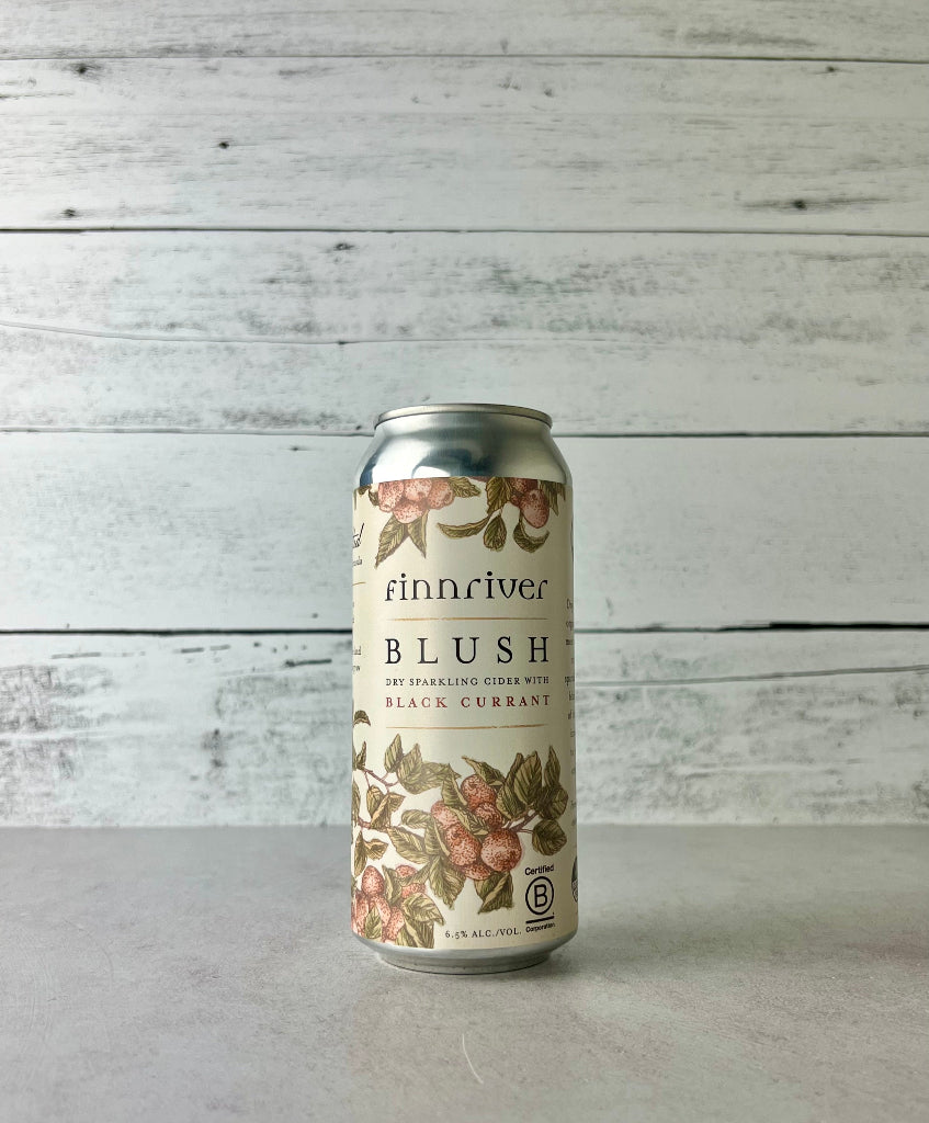 16 oz can of Finnriver Blush - Dry Sparkling Cider with Black Currnt