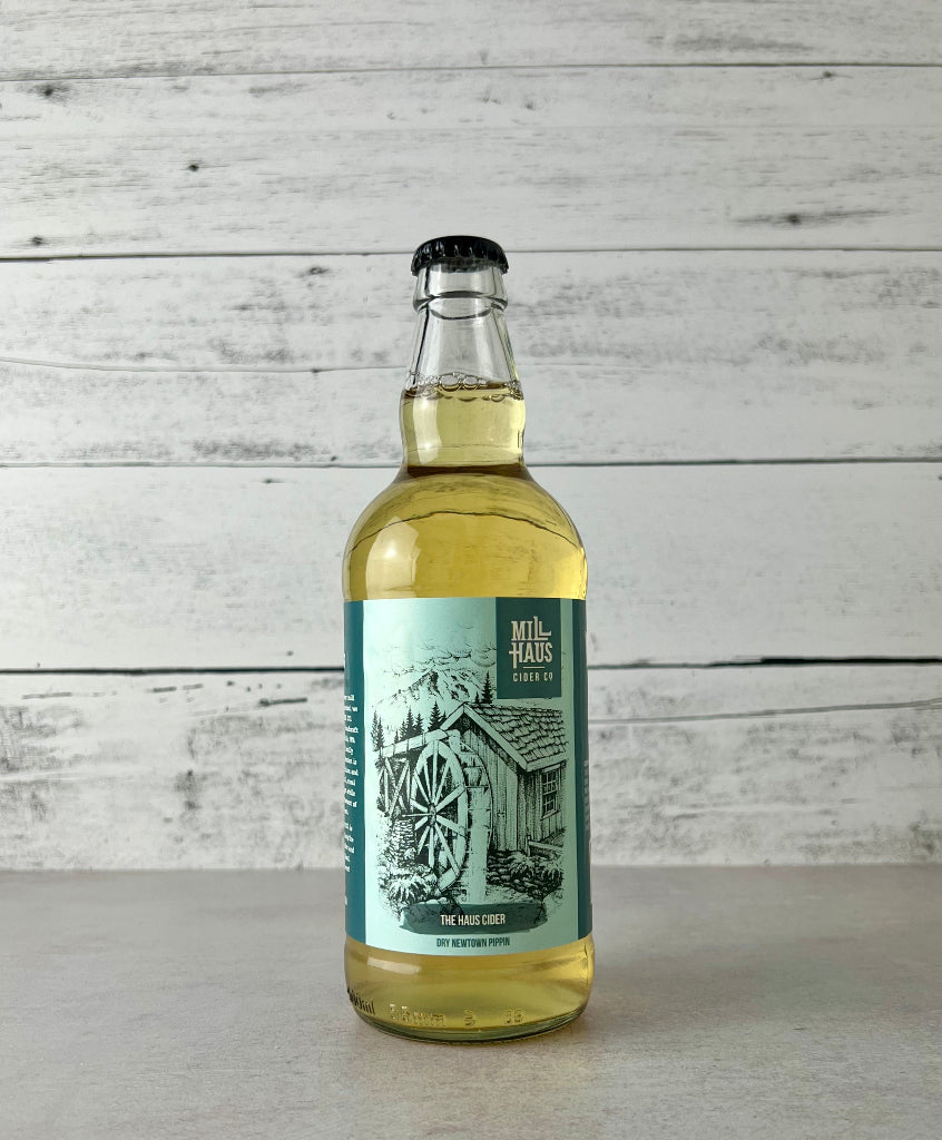 500 mL bottle of Mill Haus Cider - The Haus Cider - Dry Newtown Pippin
