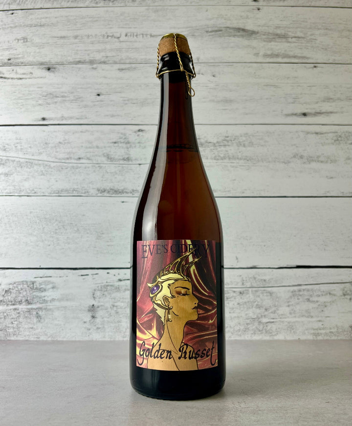 Photo of a 750 mL bottle of Eve's Cidery Golden Russet cider