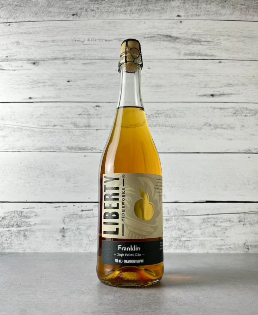 750 mL bottle of Liberty Ciderworks Franklin - Single Varietal Cider - Inland NW Grown