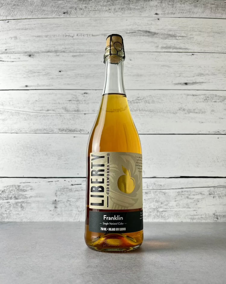 750 mL bottle of Liberty Ciderworks Franklin - Single Varietal Cider - Inland NW Grown