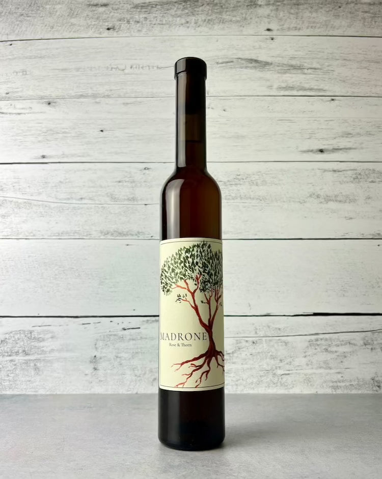 375 mL bottle of Madrone Cellars Rose & Thorn Cider Vermouth