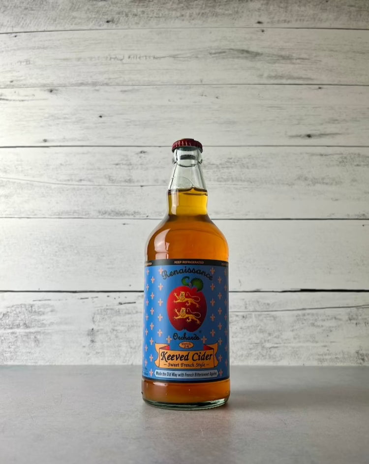 500 mL bottle of Renaissance Orchards Keeved Cider