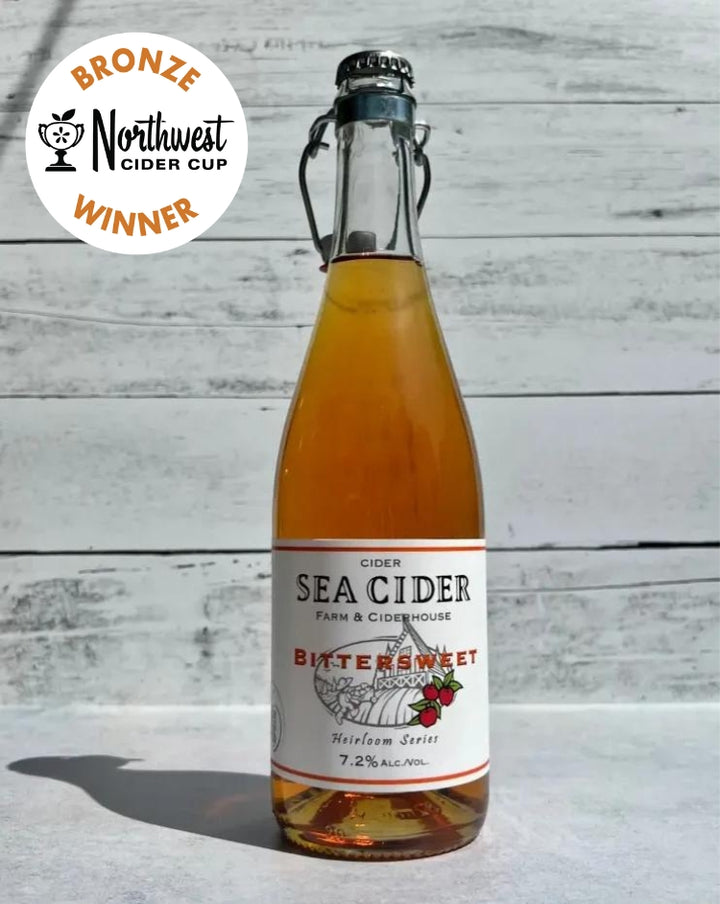 750 mL bottle of Sea Cider Bittersweet Heirloom Series cider - Bronze Winner Northwest Cider Cup