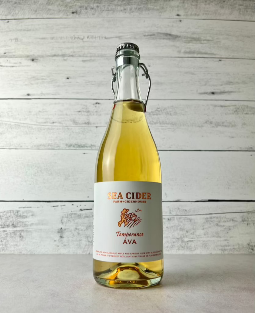 750 mL bottle of Sea Cider Temperance AVA non-alcoholic cider