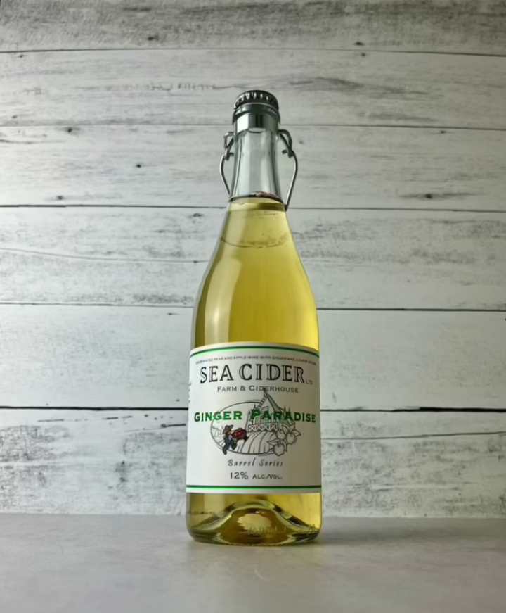 750 mL bottle of Sea Cider Farm & Ciderhouse Ginger Paradise - Barrel Series - pear ginger cider