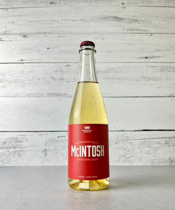 500 mL bottle of Whitewood McIntosh Heirloom Cider