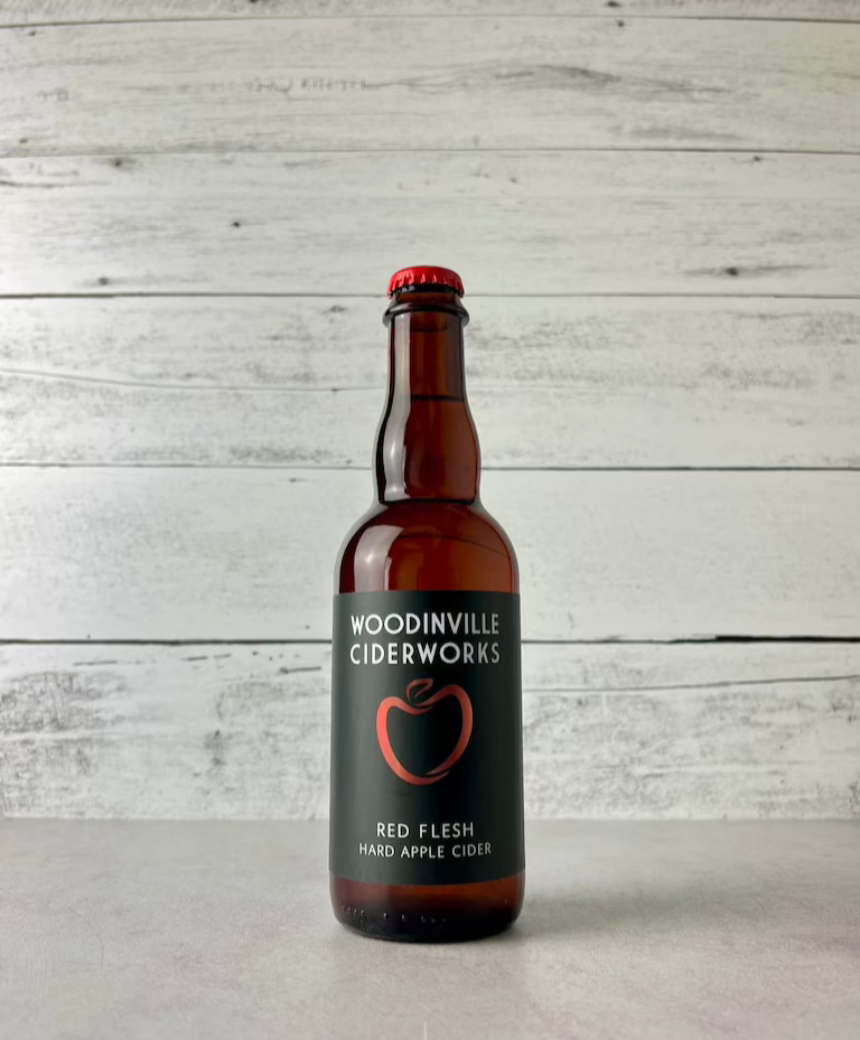 375 mL bottle of Woodinville Ciderworks Red Flesh Hard Apple Cider