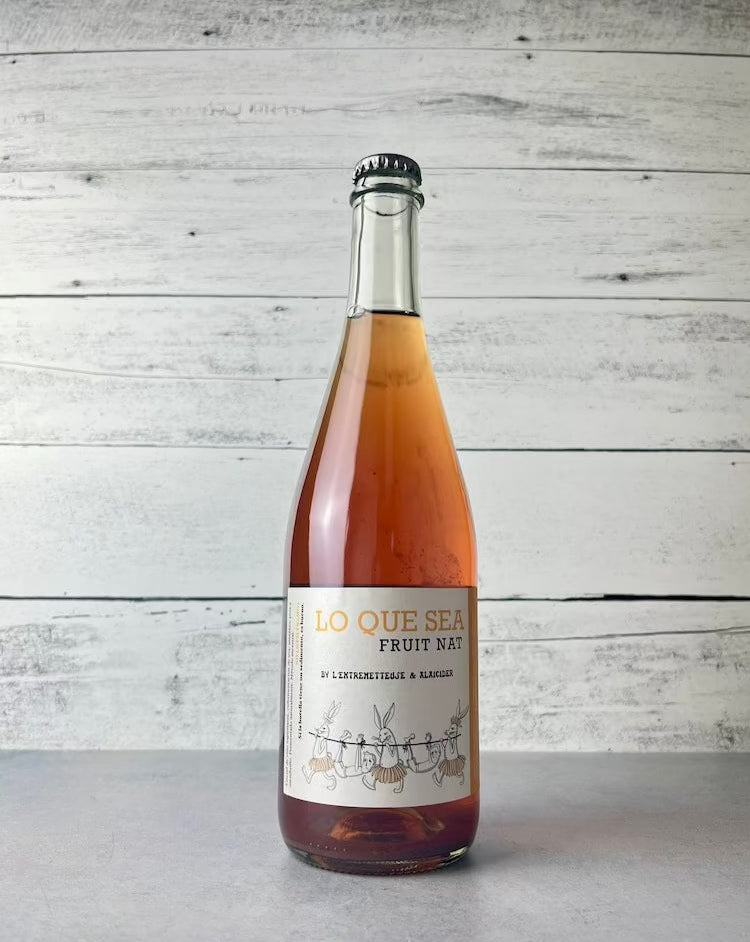 750 mL bottle of Alai Cider - Lo Que Sea Fruit Nat cider