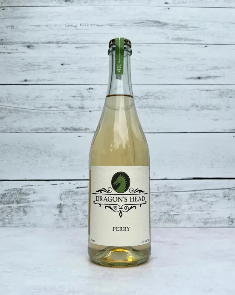 750 mL clear glass bottle of Dragon's Head Perry