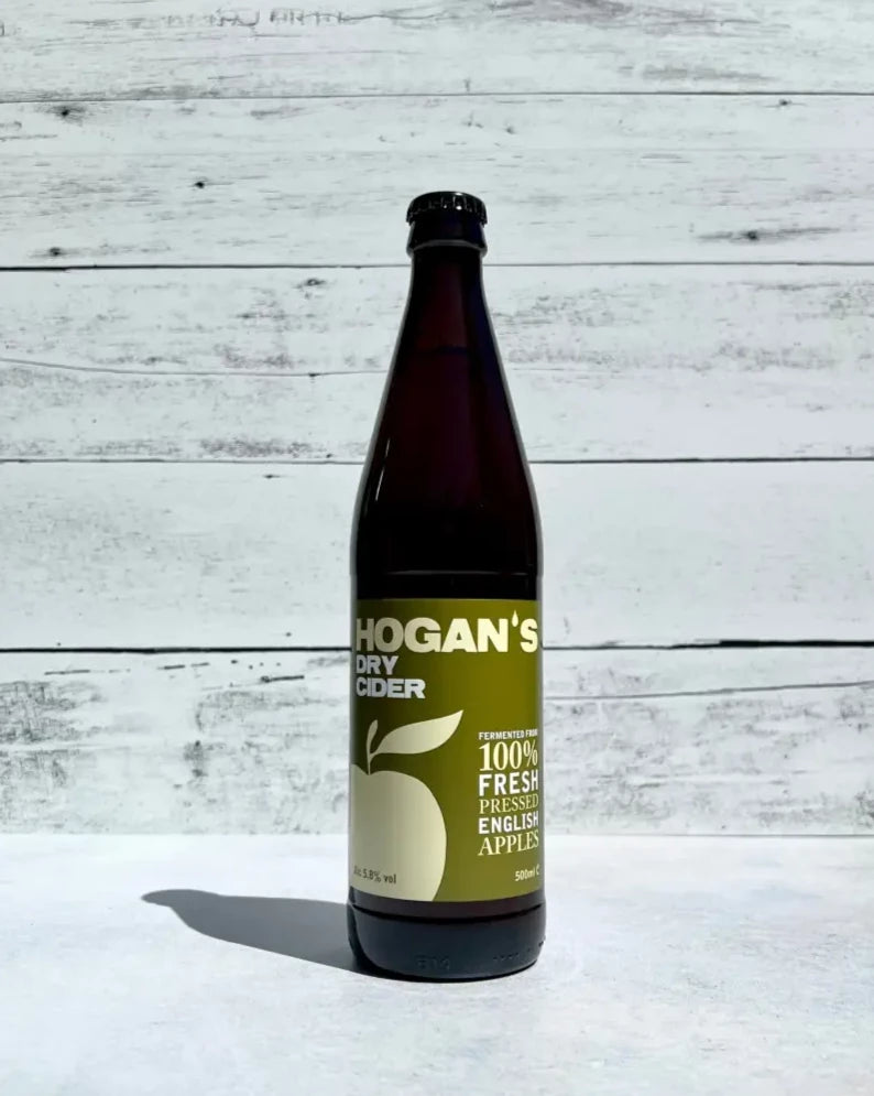 500 mL bottle of Hogan's Dry Cider - 100% Fresh Pressed English Apples