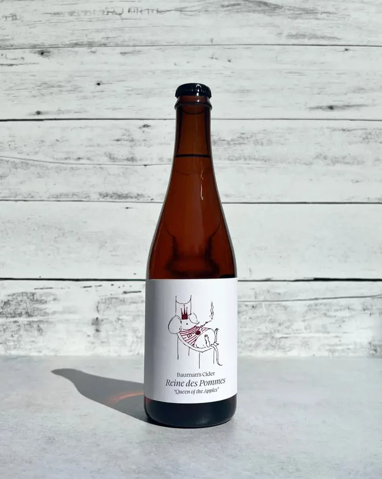 500 mL bottle of Bauman's Cider Reine des Pommes "Queen of the Apples"