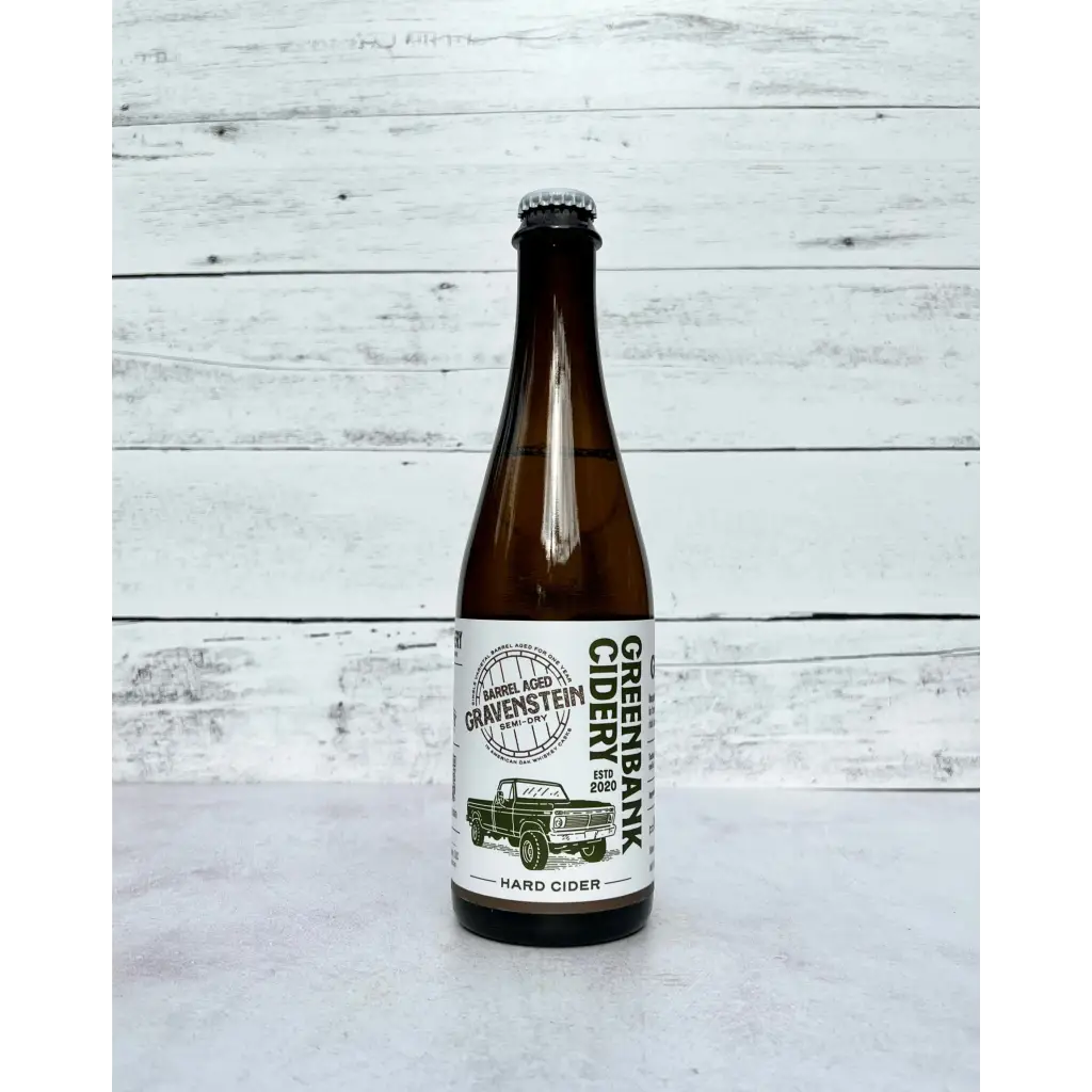 500 mL bottle of Greenbank Cidery Barrel Aged Gravenstein - Semi-Dry - Hard Cider
