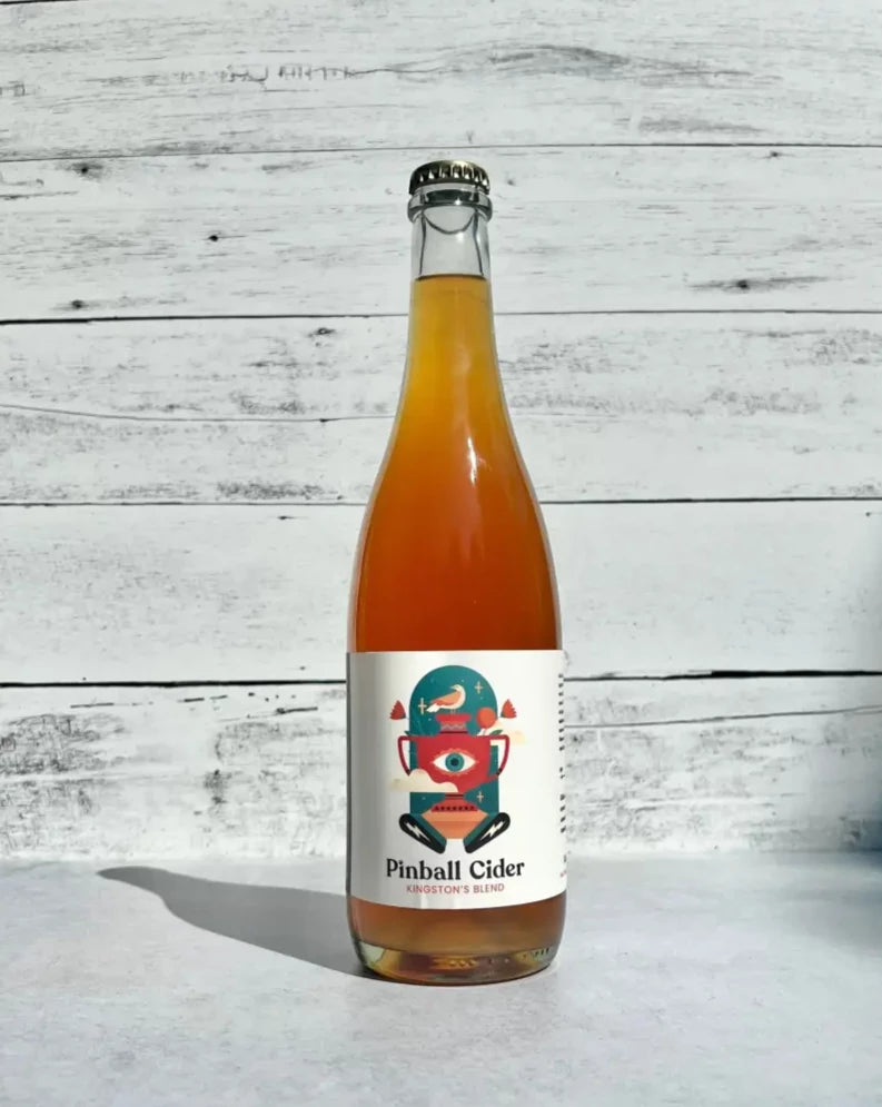 750 mL bottle of Pinball Cider Kingston's Blend