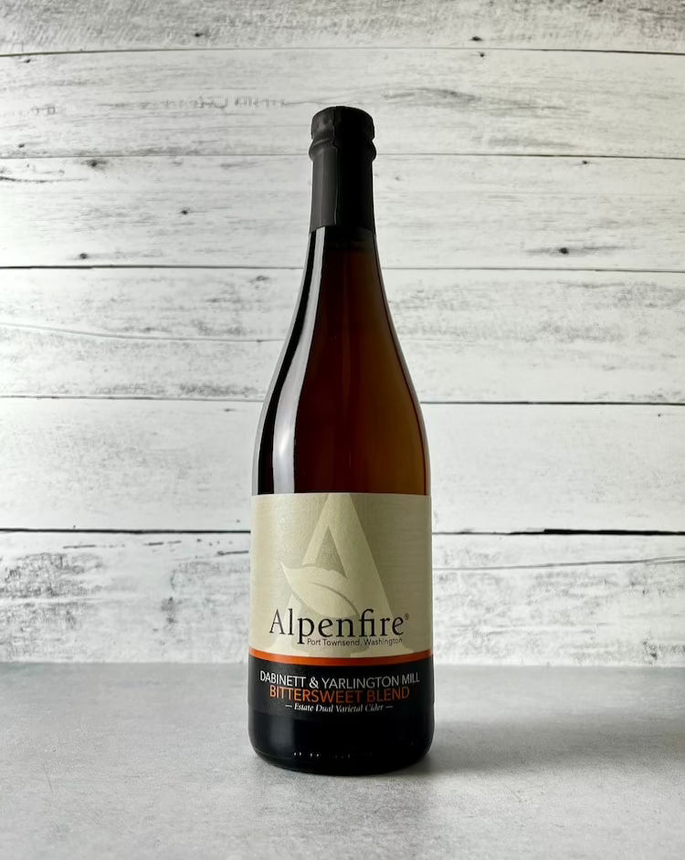 750 mL bottle of Alpenfire Cider Dabinett & Yarlington Mill Bittersweet Blend - Estate Dual Varietal Cider