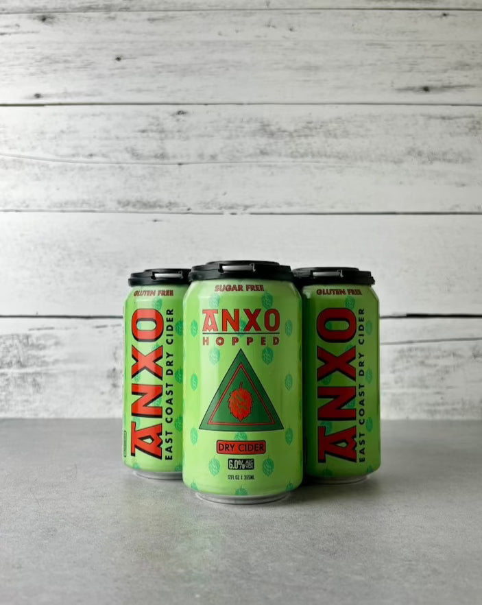 4-pack of 12 oz cans of Anxo Hopped Dry Cider