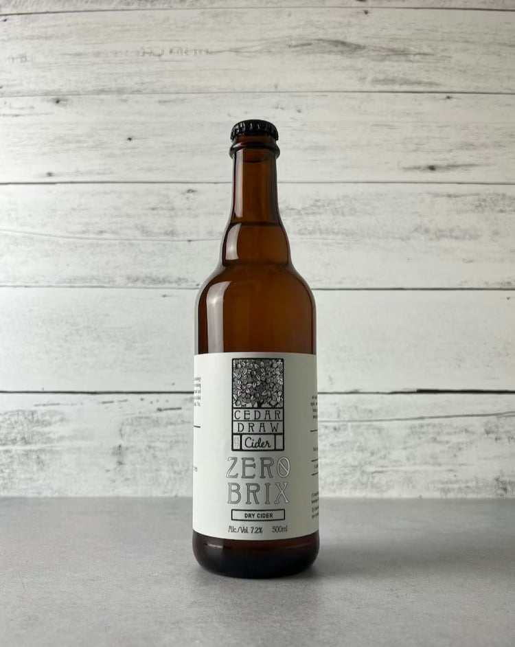 500 mL bottle of Cedar Draw Cider - Zero Brix - Dry Cider