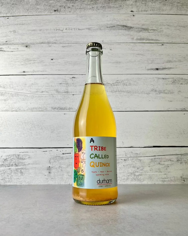 750 mL bottle of Durham Cider - A TRibe Called Quince - Apple Pear Quince Sparkling Wine