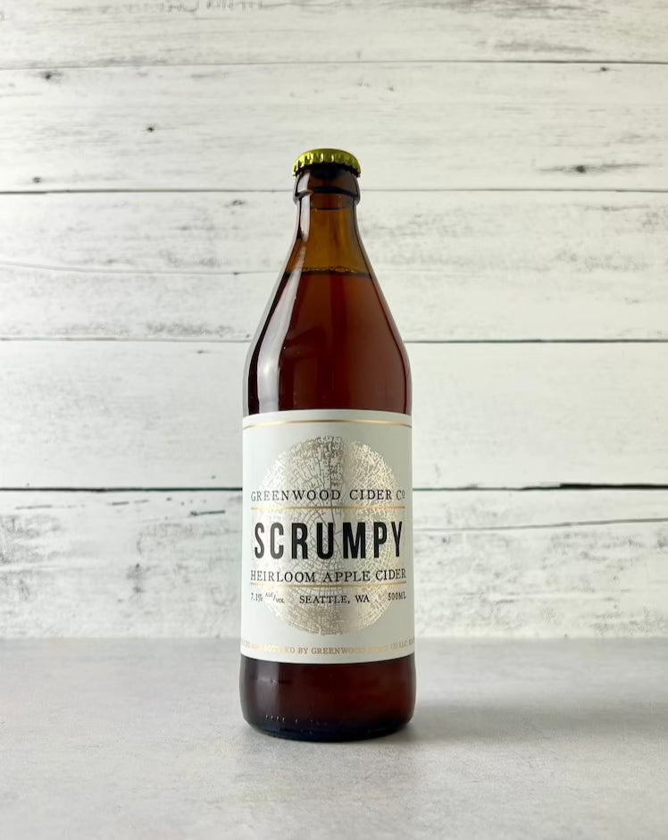 500 mL bottle of Greenwood Cider Scrumpy - Heirloom Apple Cider