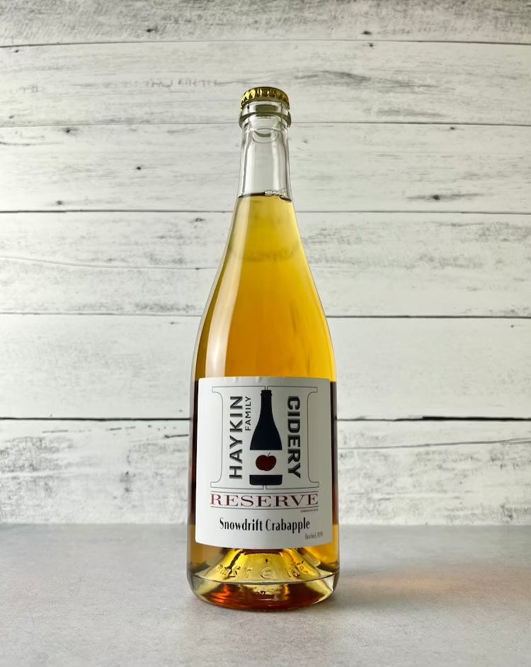 750 mL bottle of Haykin Famly Cider Snowdrift Crabapple Reserve Cider