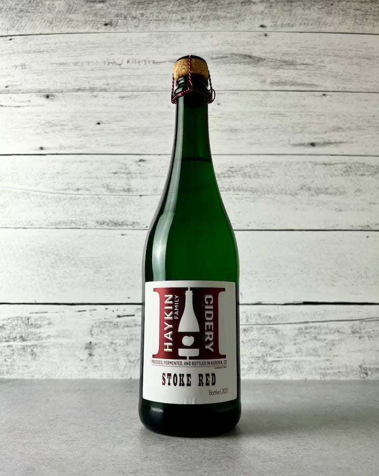 750 mL bottle of Haykin Family Cidery Stoke Red cider - bottled 2021