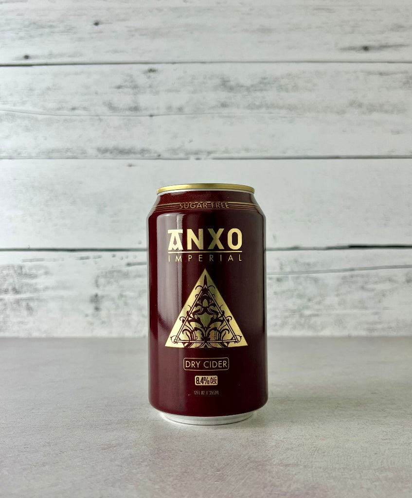 photo of an Anxo Imperial Dry Cider 12 oz can
