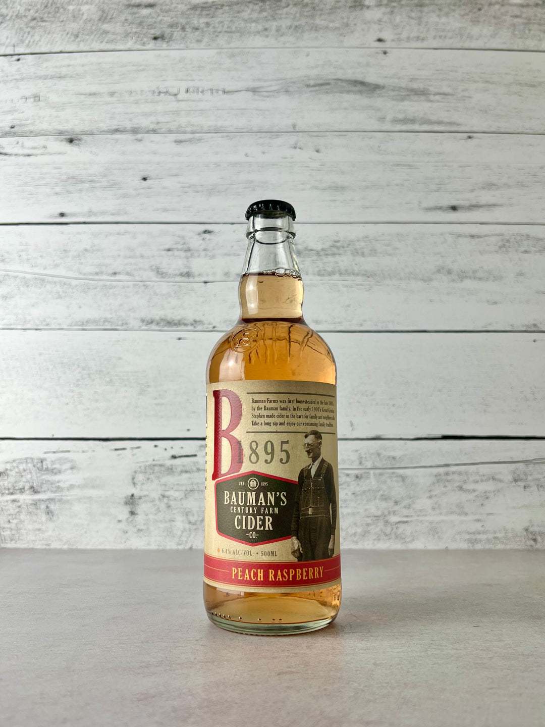 Bauman's Cider - Farm Peach Raspberry Cider (500 mL)