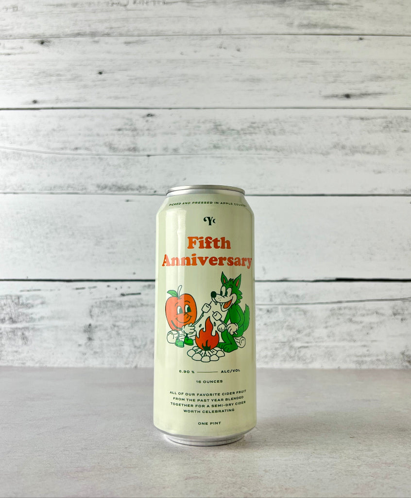 Photo of a 16 oz can of Yonder Fifth Anniversary Cider - 
