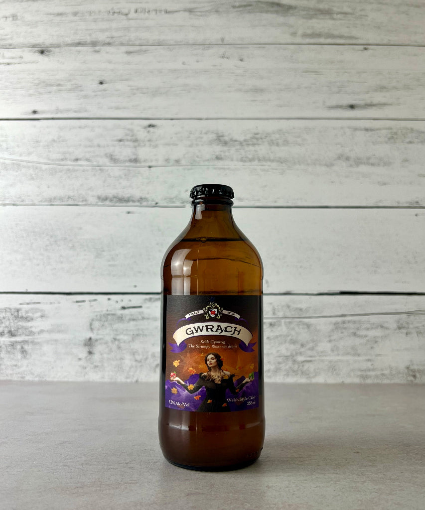 Photo of a 12 oz bottle of Seven Seeds Seidr Gwrach cider - Welsh Style Cider