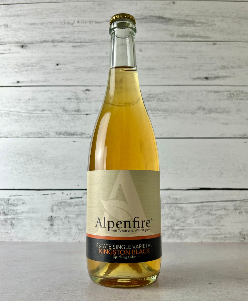 Photo of a 750 mL bottle of Alpenfire Cider Estate Single Varietal Kingston Black