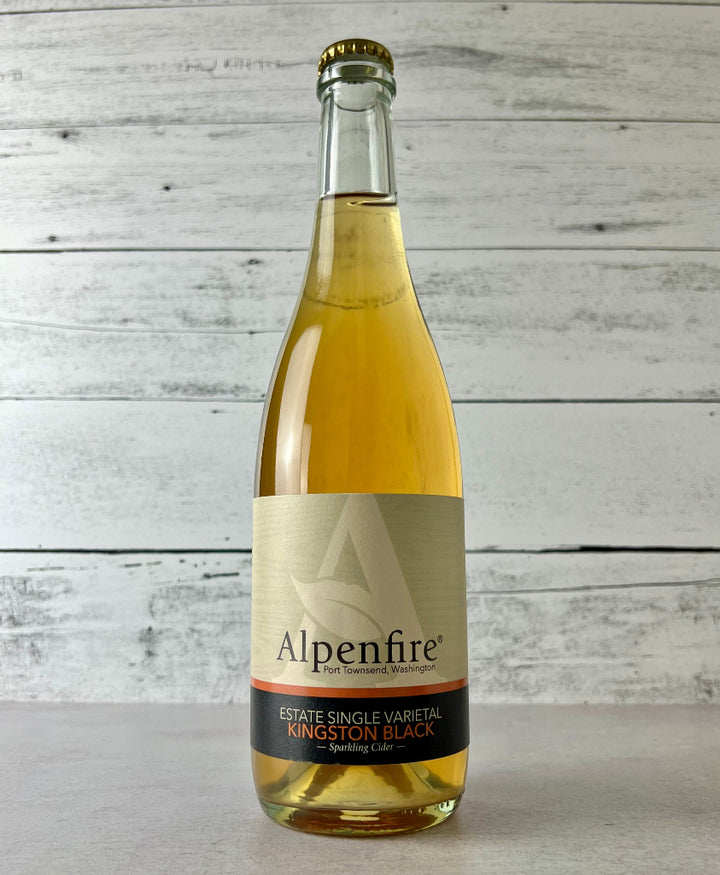 Photo of a 750 mL bottle of Alpenfire Cider Estate Single Varietal Kingston Black