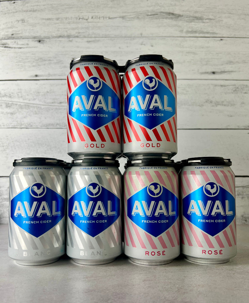 Photo of Three 4-packs of Aval French Cider - Blanc, Rosé, and Gold