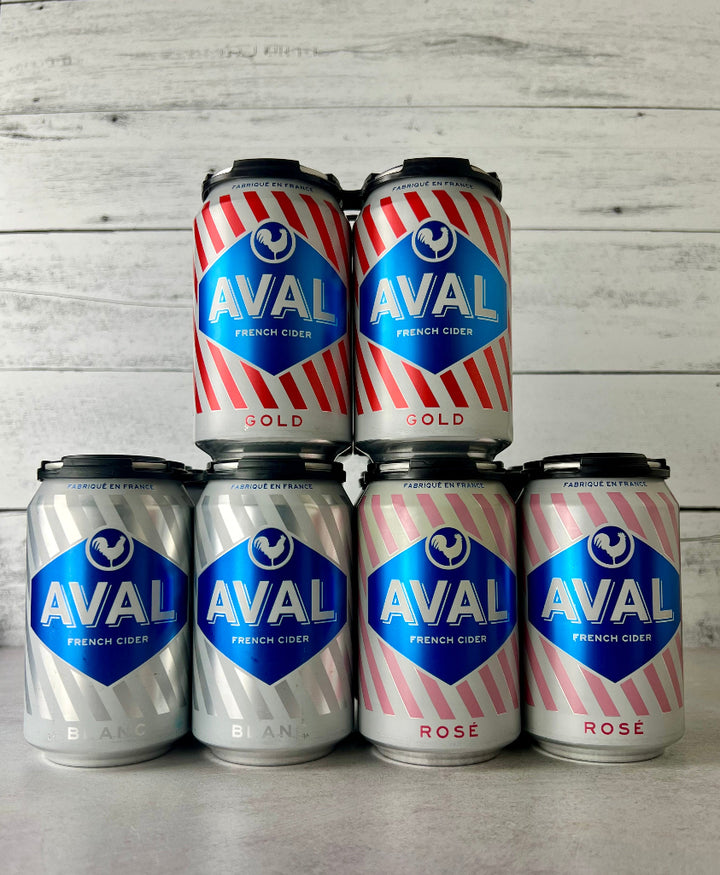 Photo of Three 4-packs of Aval French Cider - Blanc, Rosé, and Gold