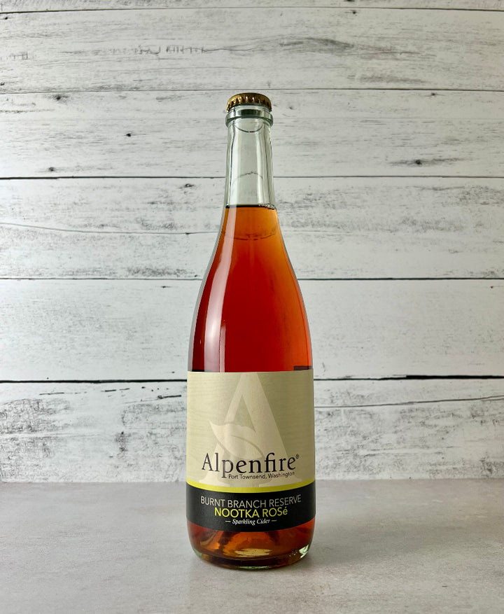 Photo of a 750 mL bottle of Alpenfire Cider Burnt Branch Reserve Nootka Rose Sparkling Cider