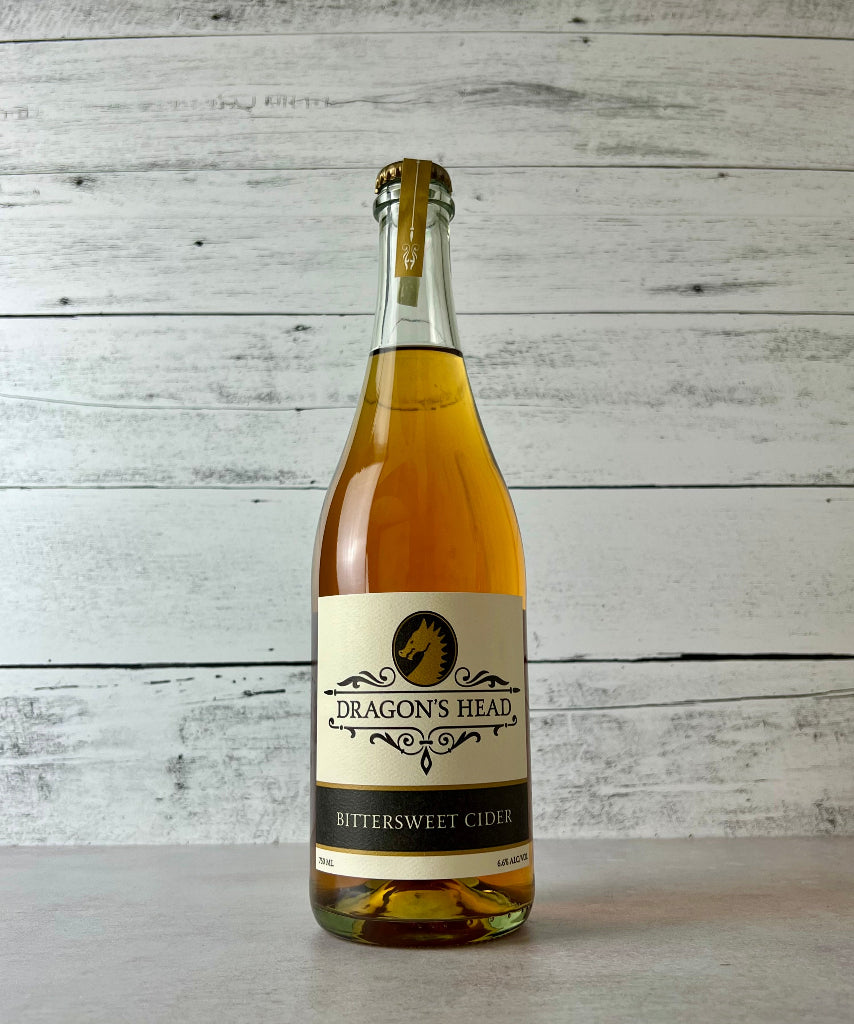 Photo of a 750 mL bottle of Dragon's Head Bittersweet Cider