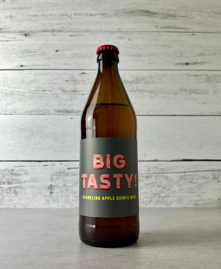 Photo of a 500 mL bottle of Durham Cider Big Tasty! Sparkling Apple Quince Wine