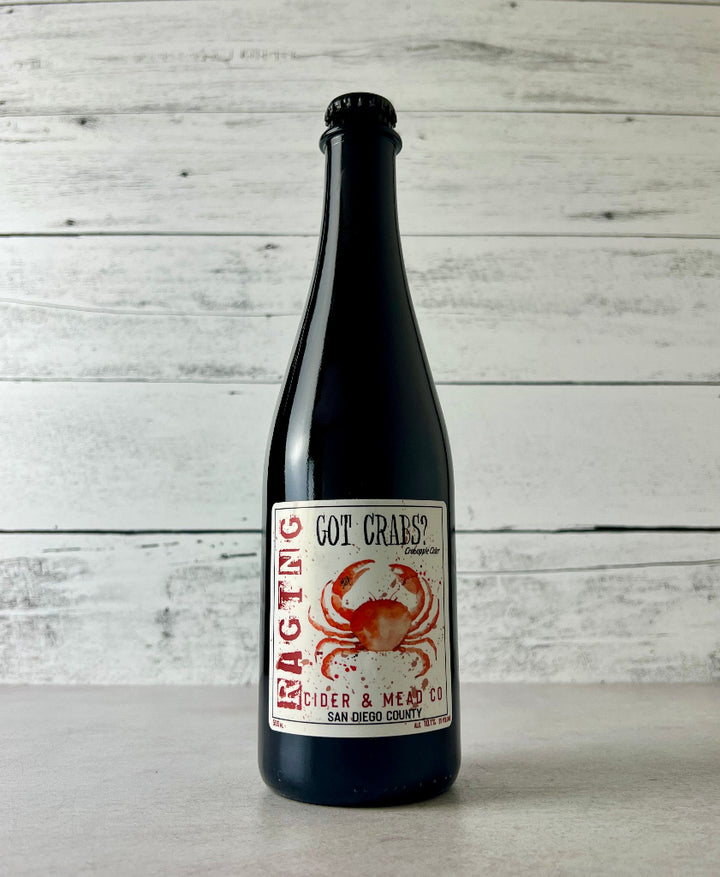 Photo of a 500 mL bottle of Raging Cider & Mead. Co. Got Crabs? cider