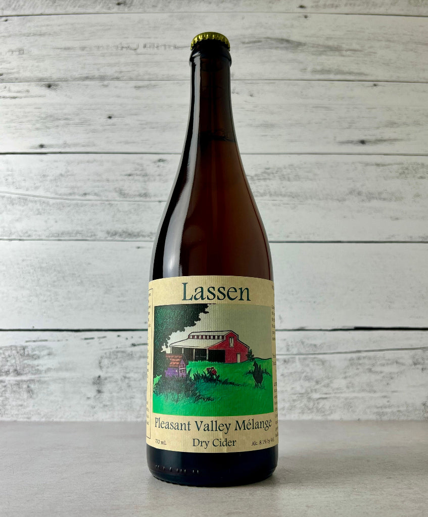 Photo of a 750 mL bottle of Lassen Pleasant Valley Mélange Dry Cider