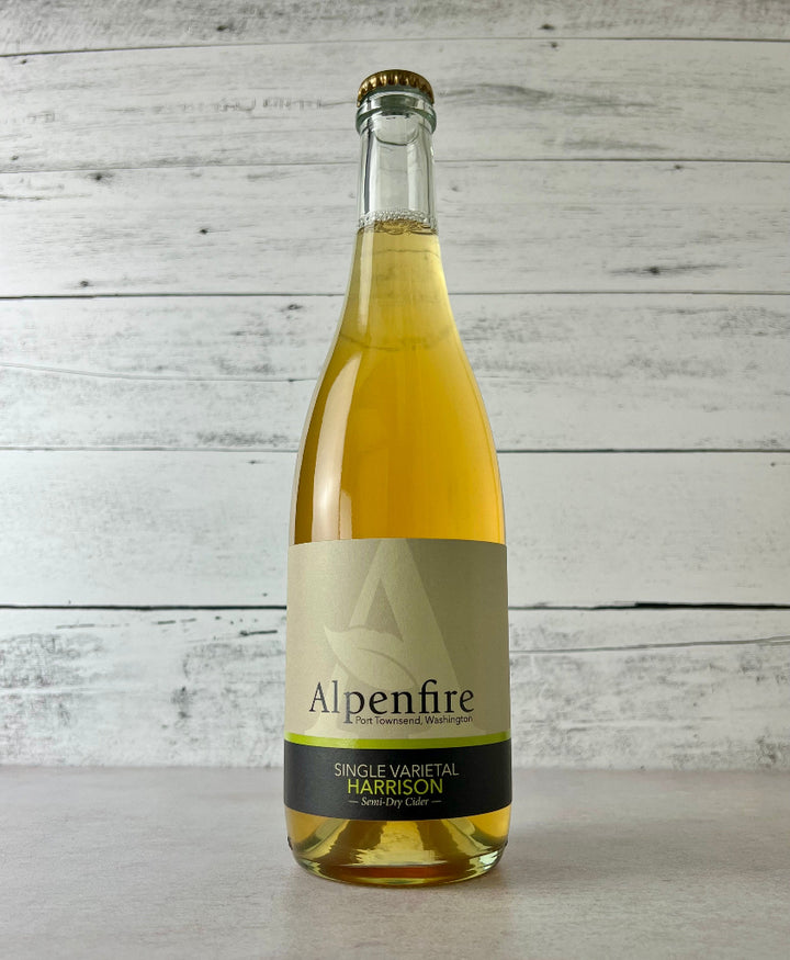 Photo of a 750 mL bottle of Alpenfire Cider Single Varietal Harrison - Semi-Dry Cider - Port Townsend Washington