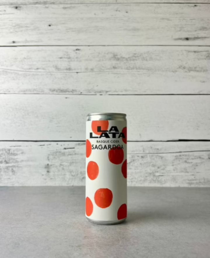 250 mL can of La Lata Basque Cider Sagardoa
