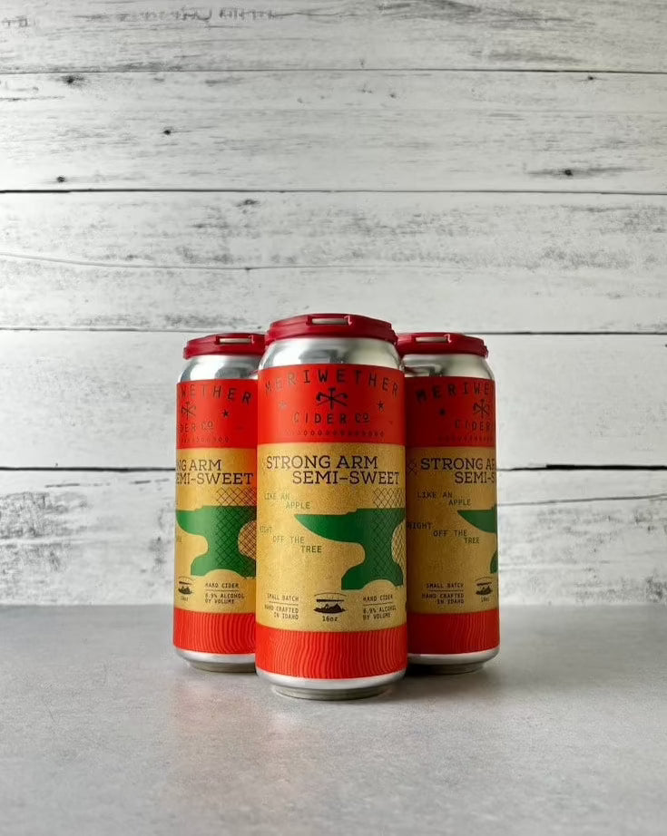 4-pack of 16-oz cans of Meriwether Cider Strong Arm Semi-Sweet cider