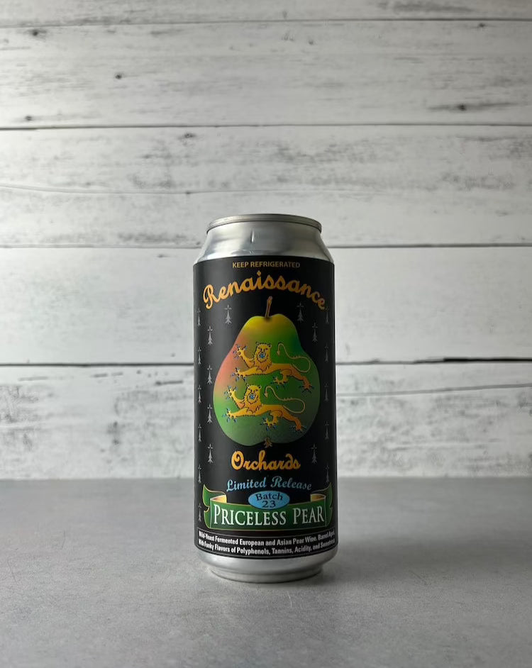 500 mL can of Renaissance Priceless Pear Perry