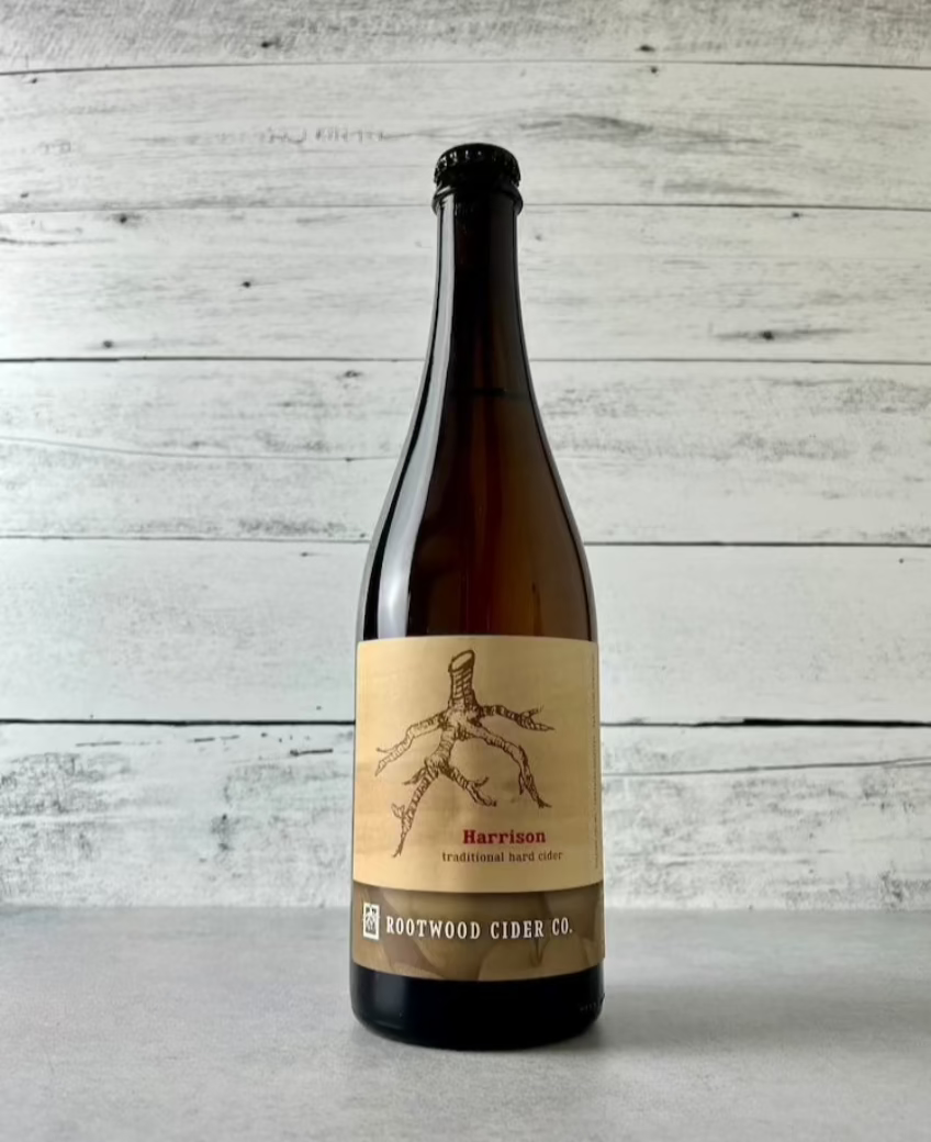 750 mL bottle of Rootwood Cider Harrison - traditional hard cider