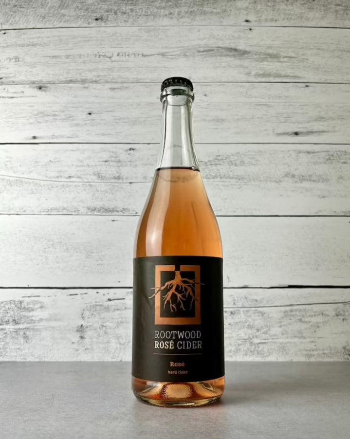 750 mL bottle of Rootwood Rose Cider